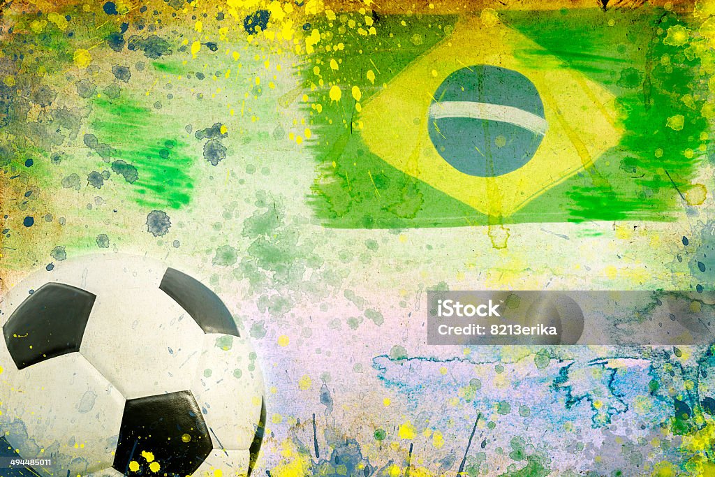 Vintage foto de bola de futebol do Brasil 2014 - Royalty-free 2014 Foto de stock