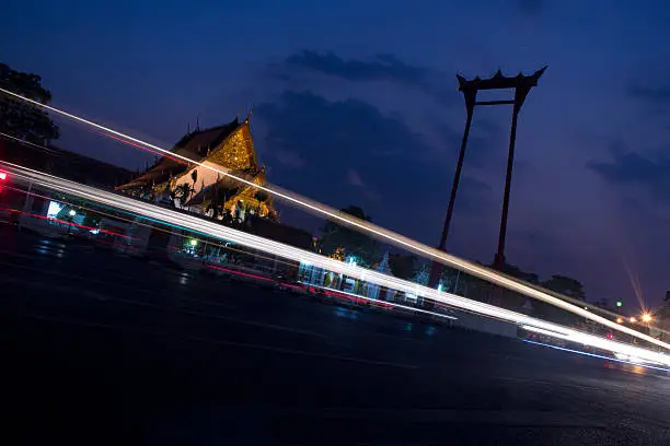Photo of Sao Chingcha Famous Thailand Tourist Attraction with long Exposure effect
