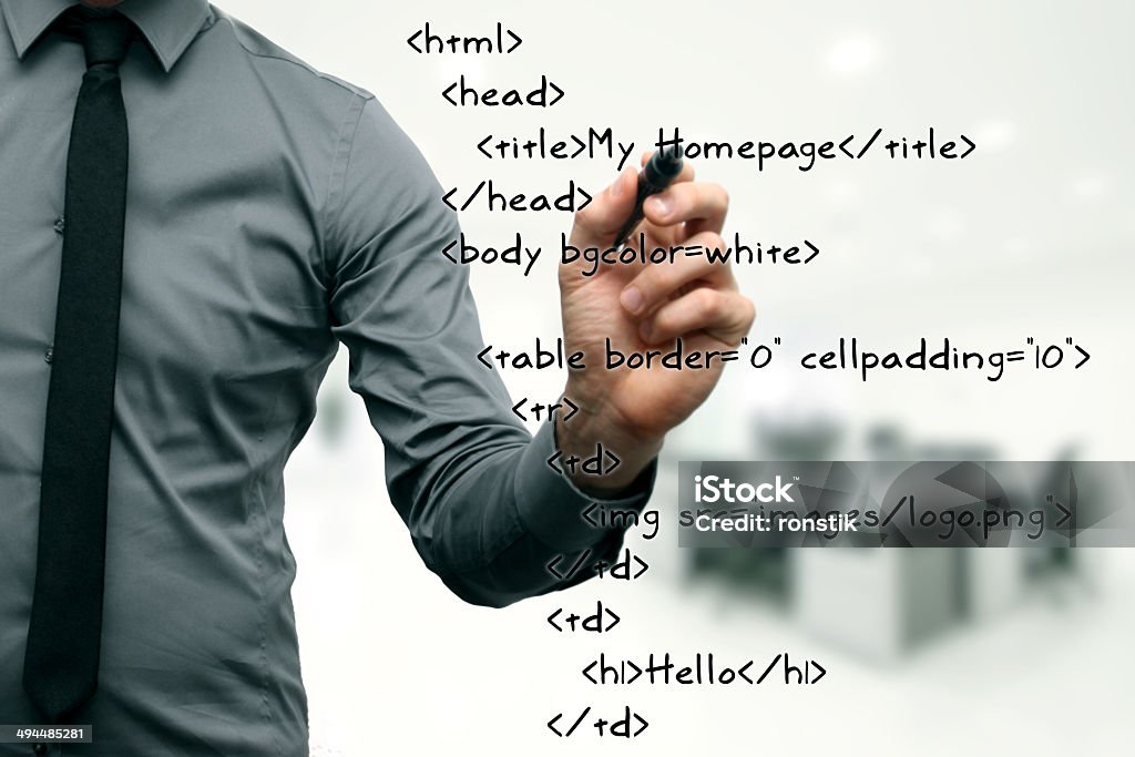 website development website development - programmer writing html code Adult Stock Photo