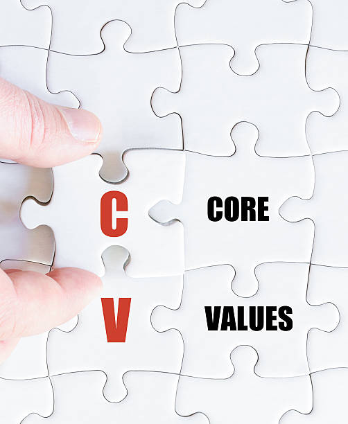 istock Last puzzle piece with Business Acronym CV  as Core Values 494497662