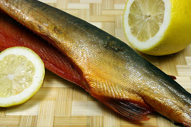 istock Balyk of a humpback salmon with a lemon 494498772