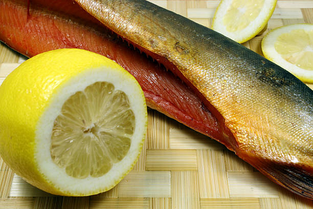 istock Balyk of a humpback salmon with a lemon 494498828