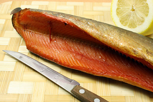istock Balyk of a humpback salmon with a lemon 494498902