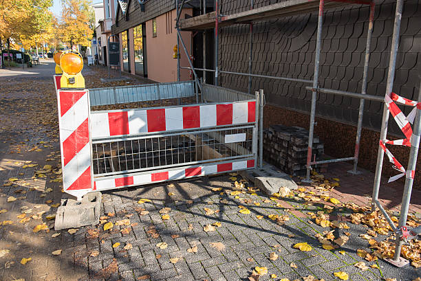 istock construction site in the walkway in autumn 494500784