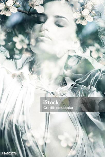 Double Exposure Woman Stock Photo - Download Image Now - 2015, Adult, Affectionate