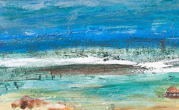 istock Coastal waves. Painting, pictorial art 494503314