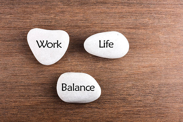 istock White stones Work-Life Balance word on wooden background 494505216