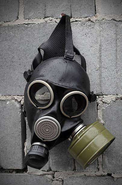 istock man gas mask concept the danger 494505580