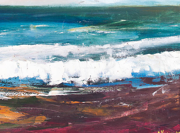 istock Coastal waves. Painting, pictorial art 494505908