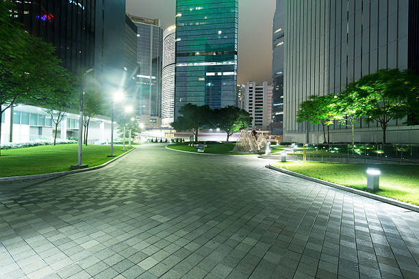 istock The modern buildings and city park 494506787