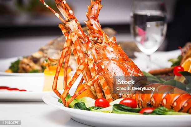 Dish Of Lobster Roasted Stock Photo - Download Image Now - Cooked, Crockery, Decoration