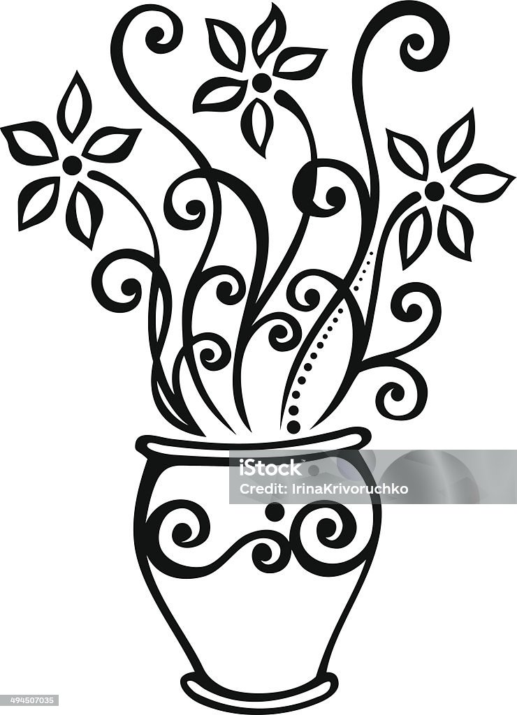 Bellissimo fiore decorativa (Vettore) - arte vettoriale royalty-free di Arredamento