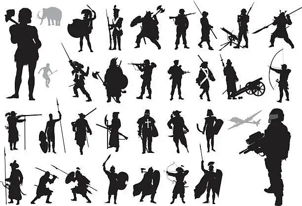 Vector illustration of Warriors collection. Vector