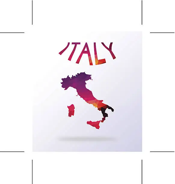 Vector illustration of Abstract map of Italy