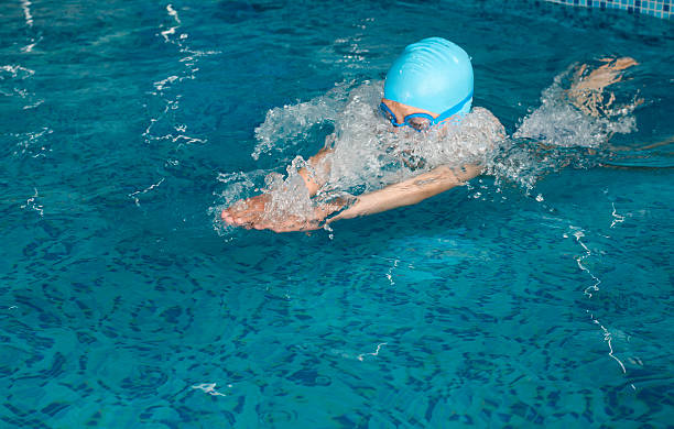 istock Child swimmer in swimming pool 494508555