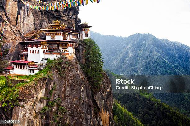Tigers Nest At Paro Bhutan Stock Photo - Download Image Now - Bhutan, Tibet, Taktsang Monastery