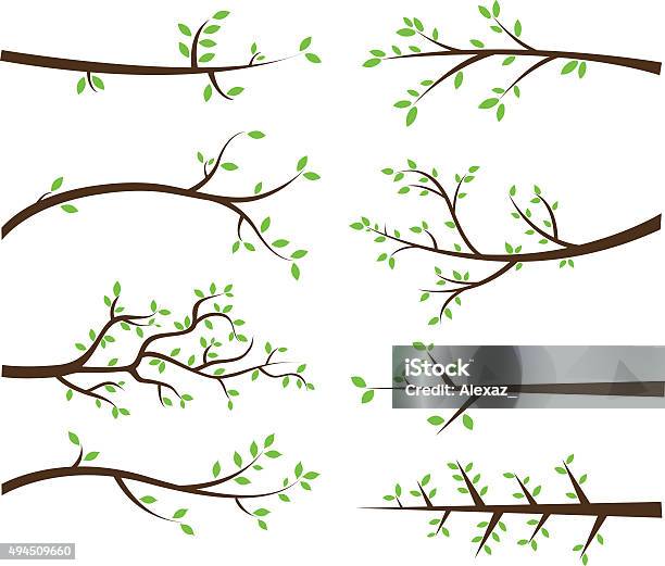 Branch Silhouetten Elemente Stock Vektor Art und mehr Bilder von Ast - Pflanzenbestandteil - Ast - Pflanzenbestandteil, Baum, Blatt - Pflanzenbestandteile