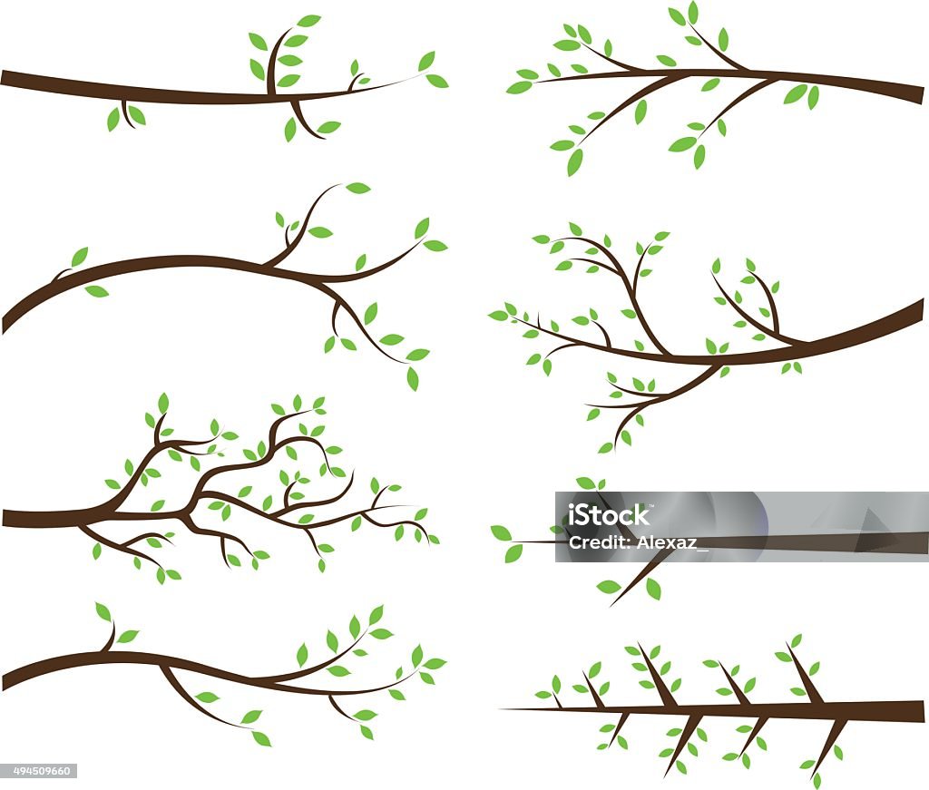 Branch Silhouettes Elements The vector for Branch Silhouettes Elements Branch - Plant Part stock vector