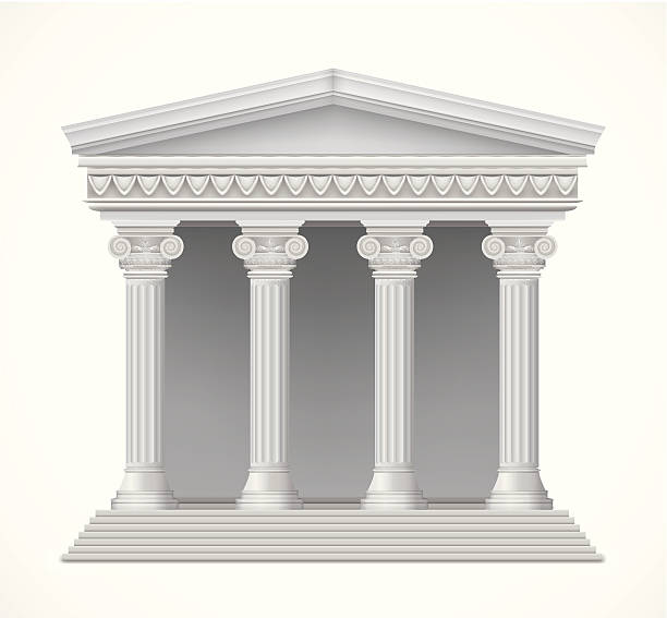 Front view of an antique greek temple. Vector Front view of an antique greek temple. Vector illustration colonnade stock illustrations