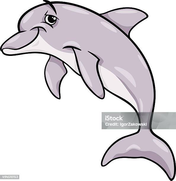 Vetores de Dolphin Animal Cartoon Ilustração e mais imagens de Animal - Animal, Aquário - Edifício para Cativeiro Animal, Barbatana - Parte do corpo animal