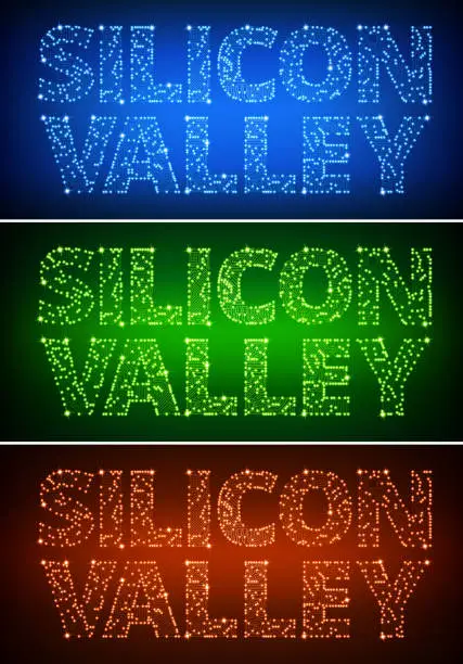 Vector illustration of Silicon Valley on Circuit Board royalty free vector art