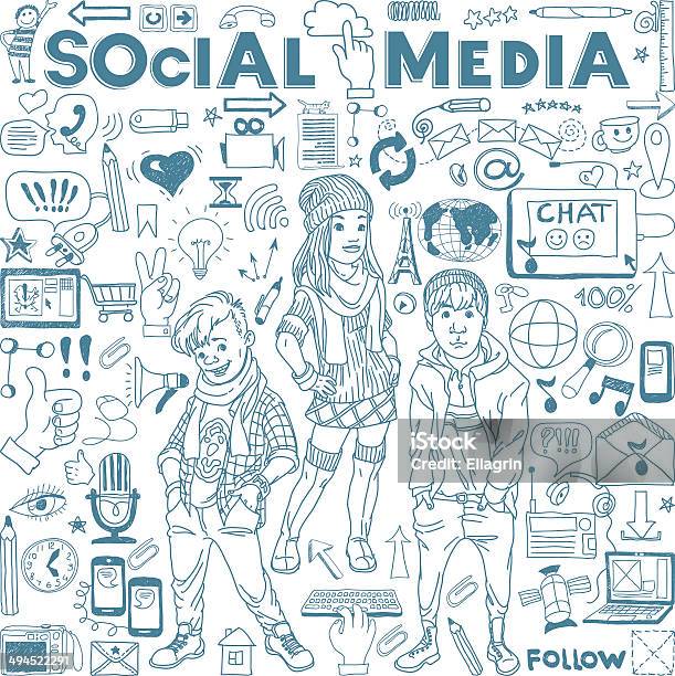 Socialmediasymboleset Stock Vektor Art und mehr Bilder von Soziales Thema - Soziales Thema, Geselligkeit, Teilabschnitt