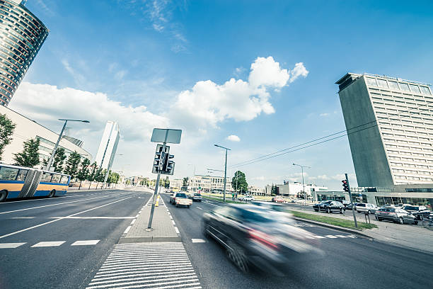 istock Traffic and financial skyscrapers 494522377
