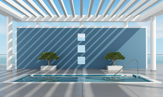 Contemporary summer house with pool near the sea - rendering