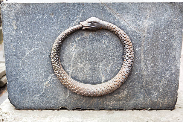 Auroboros Symbol on a Tomb in Nevsky Monastry, St. Petersburg.