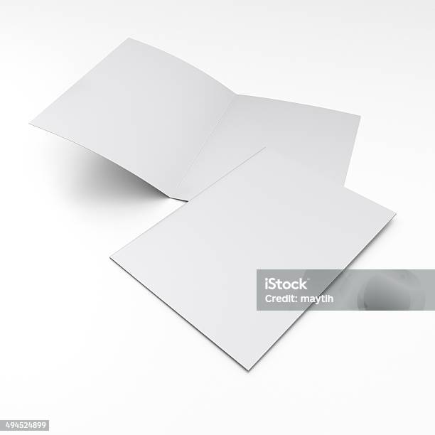 Flyer Or Leaflet In A4 Size On White Stock Photo - Download Image Now - Blank, Brochure, Catalog