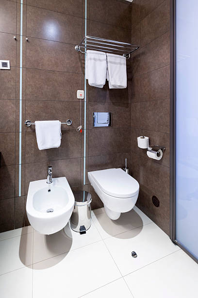 istock Toilet and bidet in bathroom 494525685