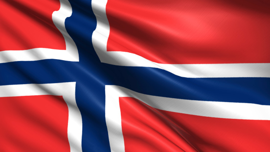 Norwegian flag with fabric structure