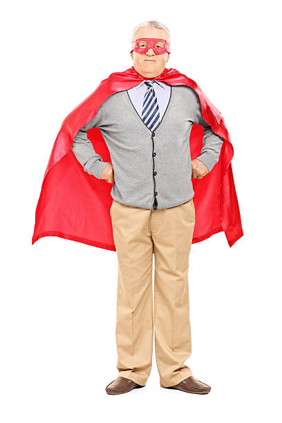 istock Elderly in superhero costume 494528567