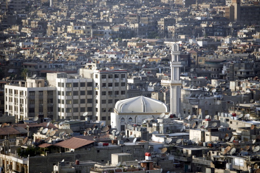 Asia, Middle East, Syria, Damascus, view over the city of Damascus of the capital of Syria.