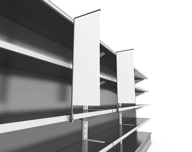 istock set of shelves with flags or shelf stoppers 494529463