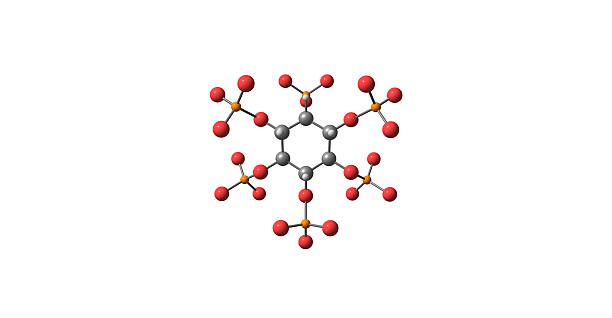 Phytic acid molecular structure on white background stock photo