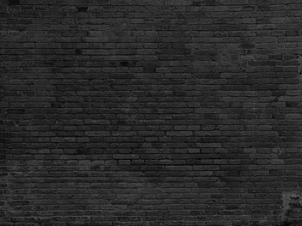 istock Part of black painted brick wall. Horizontal 494533188