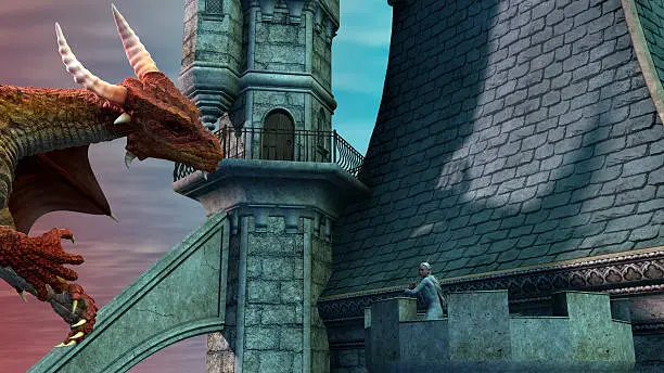 Photo of Dragon attacking the castle