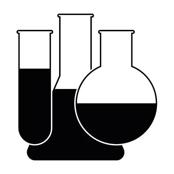 Vector illustration of Laboratory glassware