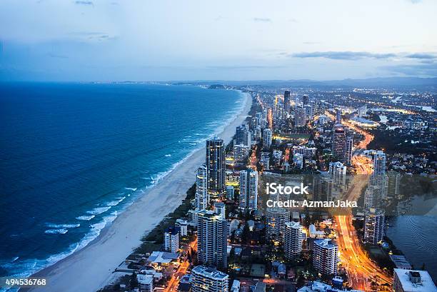Gold Coast At Night Stock Photo - Download Image Now - Gold Coast - Queensland, Australia, Queensland