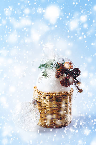 istock Magical Christmas Decoration with White Balls 494536954