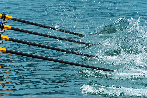 gros plan de rames d'aviron - team sports team rowing teamwork photos et images de collection