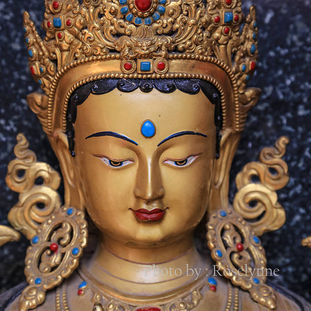 istock Traditional gold chinese goddess in Nepal temple 494539149