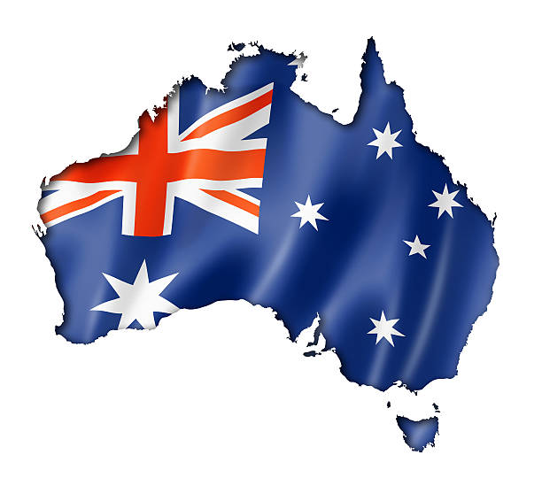 drapeau australien carte - australian flag photos et images de collection