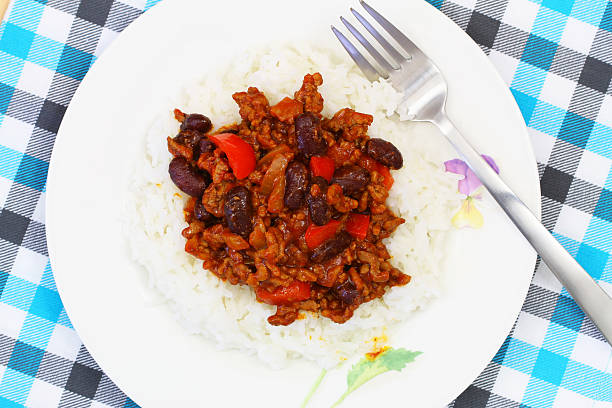 istock Chili con carne with rice 494540705