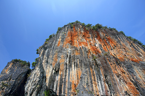 beauty limestone texture at Phangnga bay Thailand