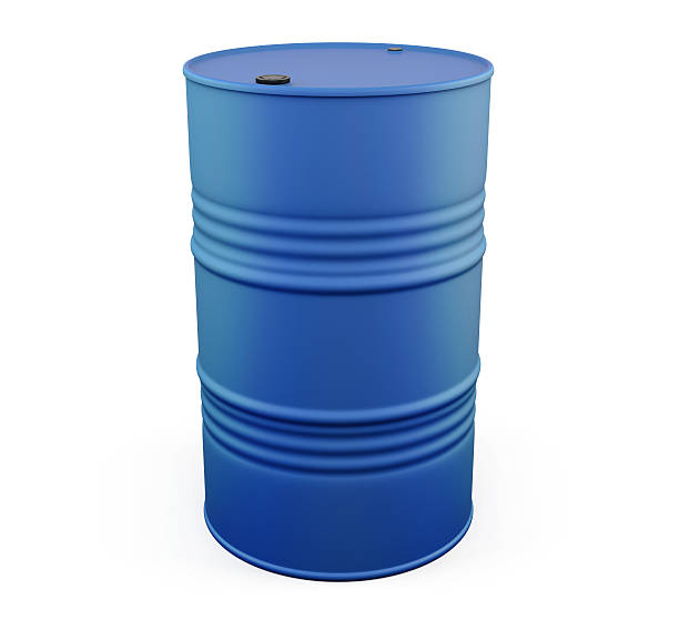 istock Blue metal barrel on a white. 3d. 494541478