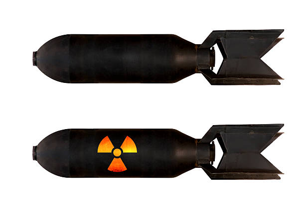 Bombs Away Bombs world war 2 era. with nuclear symbol. hydrogen bomb stock pictures, royalty-free photos & images