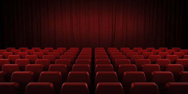 teatro cerrado cortinas rojas y asientos. 3 d. - stage theater theatrical performance curtain seat fotografías e imágenes de stock