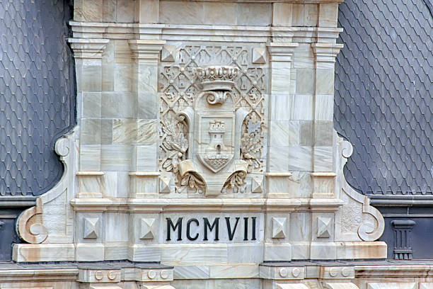 ancient coat of arms carved in stone
